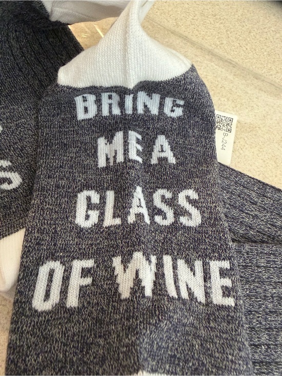 Accessories - Gray Knit with White Lettering - socks